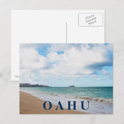 Oahu Hawaii Ocean Waves & Beach Briefkaart (Voorkant / Achterkant)