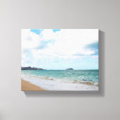 Oahu Hawaii Ocean Waves & Beach Canvas Afdruk (Voorkant)
