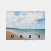 Oahu Hawaii Ocean Waves & Beach Fleece Deken (Voorkant (Horizontaal))