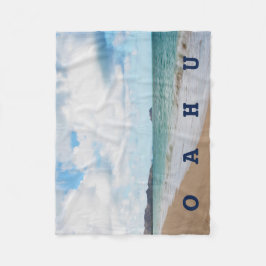 Oahu Hawaii Ocean Waves & Beach Fleece Deken