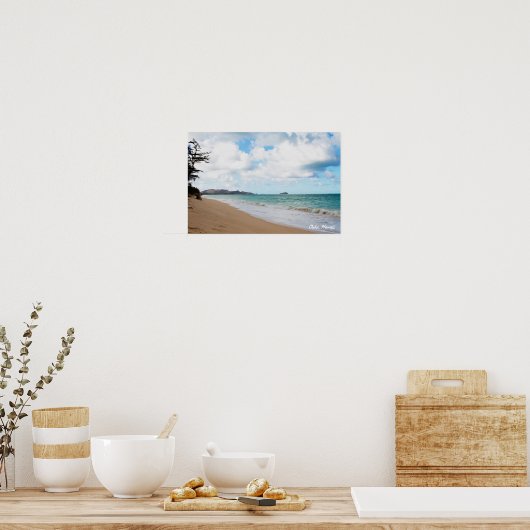 Oahu Hawaii Ocean Waves & Beach Poster (Keuken)