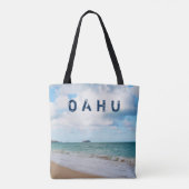 Oahu Hawaii Ocean Waves & Beach Tote Bag (Achterkant)