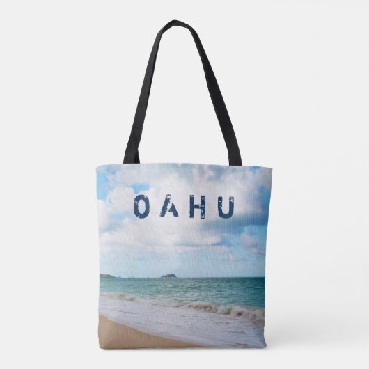 Oahu Hawaii Ocean Waves & Beach Tote Bag (Achterkant)