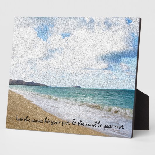 Oahu Hawaii Oil Paint Print & Quote Fotoplaat (Zijkant)