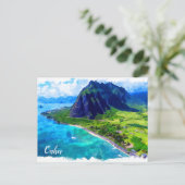 Oahu Hawaii Panorama Uitzicht Beach Briefkaart (Staand voorkant)