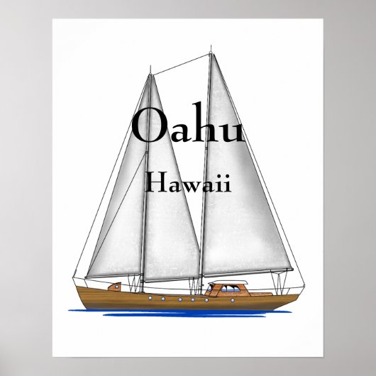 Oahu Hawaii Poster (Voorkant)