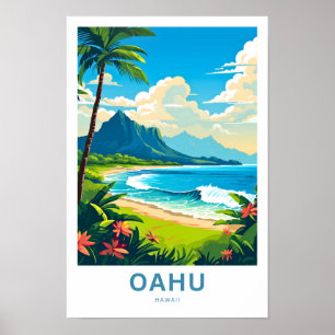 Oahu Hawaii Reisprint Poster