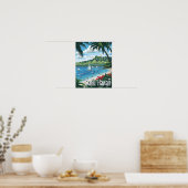 Oahu Hawaii Reizen Poster Art Print Poster (Keuken)