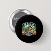 Oahu Hawaïi Schattige Zeeschildpad Surft Ronde Button 5,7 Cm (Voorkant /achterkant)