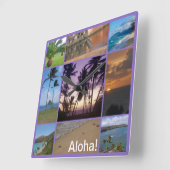  Oahu, Hawaii Square Wall Clock Vierkante Klok (Hoek)