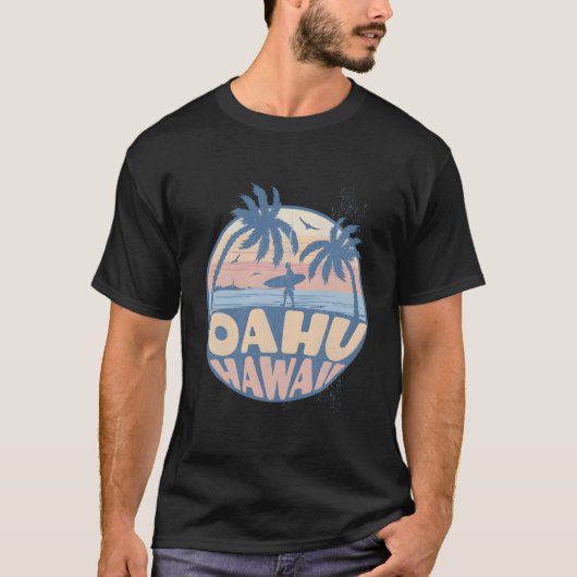 Oahu Hawaii Strand Surfen Zomer Vakantie T-shirt (Voorkant)