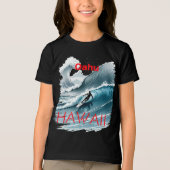 Oahu Hawaii Surfing Wave Tri-Blend Shirt (Voorkant)