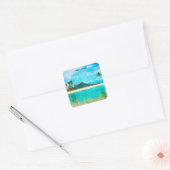 Oahu Hawaii Travel Island Paradise Vierkante Sticker (Envelop)