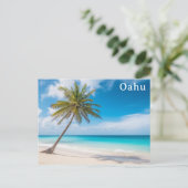 Oahu Hawaii Tropical Beach Palm Tree Travel Briefkaart (Staand voorkant)