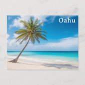 Oahu Hawaii Tropical Beach Palm Tree Travel Briefkaart (Voorkant)