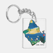 Oahu Hawaii Turtle Sleutelhanger (Voorkant Links)