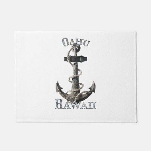 Oahu Hawaii Vacation Nautical Anchor Sailing Deurmat (Voorkant)