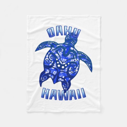 Oahu Hawaii Vacation Tribal Turtle Fleece Deken (Voorkant)