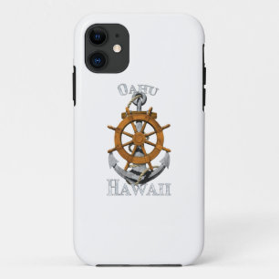Oahu Hawaii Vakantie Nautical Anker Stuurwiel Zeil Case-Mate iPhone Case