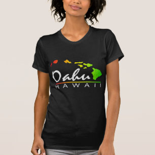 OAHU Hawaii (vervormd ontwerp) T-shirt