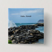 Oahu, Hawaii Vierkante Button 5,1 Cm (Voorkant)