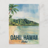 Oahu Hawaii Waterverf schilderij reizen Briefkaart (Voorkant)