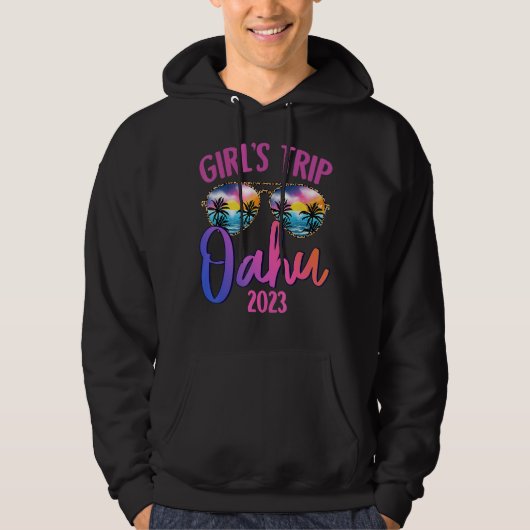 Oahu Hawaiian 2023 Girls Trip Sunglasses Summer Gi Hoodie (Voorkant)