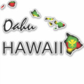 OAHU - KANAKA MAOLI HAWAII EILANDEN ZWART STICKER (Voorkant)