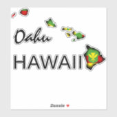 OAHU - KANAKA MAOLI HAWAII EILANDEN ZWART STICKER (Vel)
