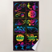 Oahu kleurrijke zeeleven badhanddoek (Voorkant)