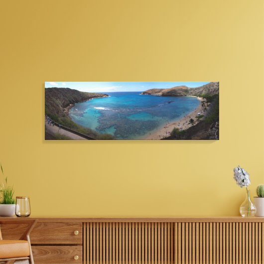 Oahu Oceaan Panoramisch Canvas Afdruk (Insitu (Woonkamer))