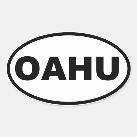 OAHU OVALE STICKER (Voorkant)