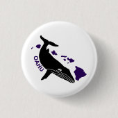 Oahu - Paarse Hawaii Islands Humpback Ronde Button 3,2 Cm (Voorkant)