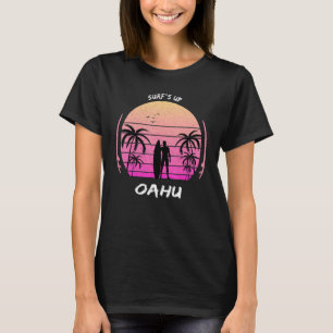 Oahu Palm Tree Surf Hawaii Waikiki Souvenir Maui K T-shirt