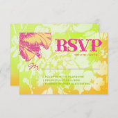 OAHU RSVP Floral Linen Paper (Voorkant / Achterkant)