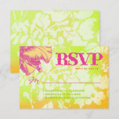 OAHU RSVP Floral Linen Paper Kaartje (Voorkant / Achterkant)