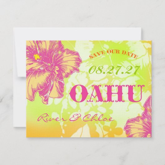 OAHU sparen de Datum Save The Date (Voorkant)