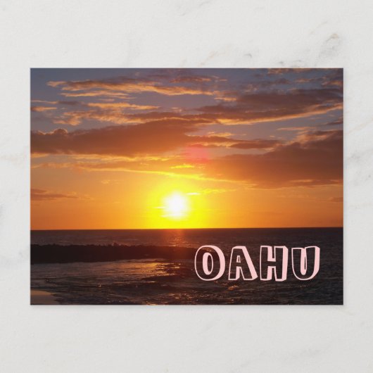 Oahu Sunset Briefkaart (Voorkant)