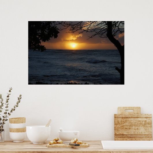 Oahu Sunset Poster (Keuken)