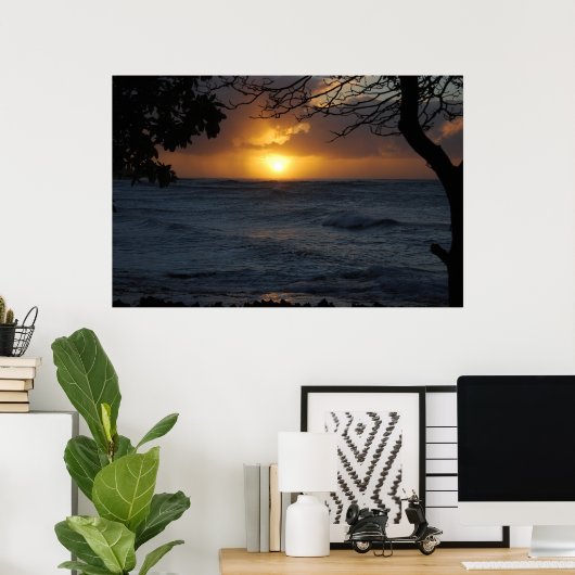 Oahu Sunset Poster (Thuiskantoor)