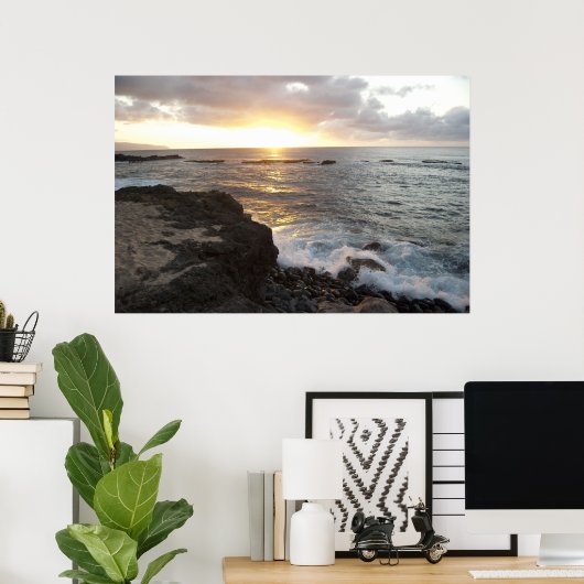 Oahu Sunset Poster (Thuiskantoor)