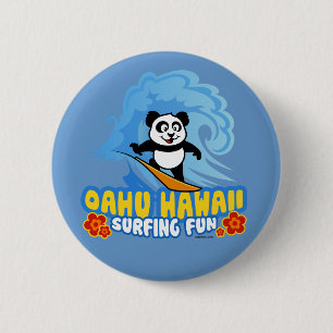 Oahu Surfing Panda Ronde Button 5,7 Cm