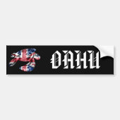OAHU - Tribal Honu HIFlag Bumpersticker (Voorkant)