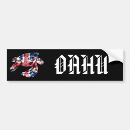 OAHU - Tribal Honu HIFlag Bumpersticker