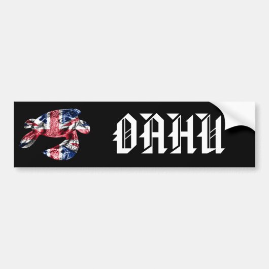 OAHU - Tribal Honu HIFlag Bumpersticker (Voorkant)