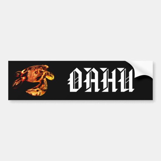 OAHU - Tribal Honu Lava Bumpersticker (Voorkant)