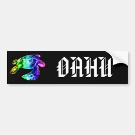 OAHU - Tribal Honu Rainbow Bumpersticker