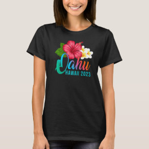 Oahu Vacature met Hawaiian Tropische Hibiscus Flow T-shirt