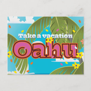 Oahu Vakantie reisposter Feestdagenkaart