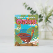 Oahu Vakantie reisposter Feestdagenkaart (Staand voorkant)